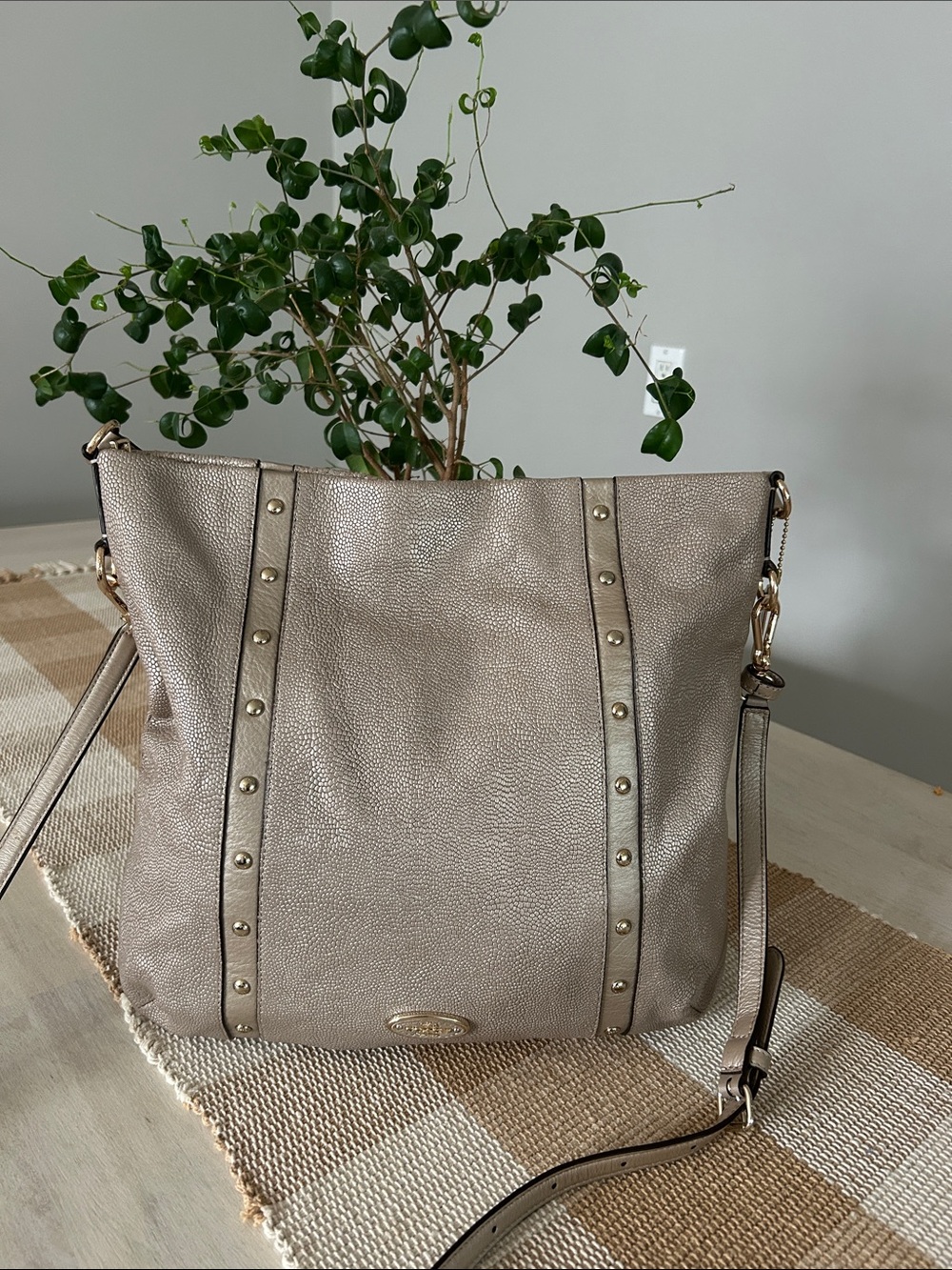 Coach Madison Caviar studded Leather Shoulder/Crossbody Bag (Style F34513)